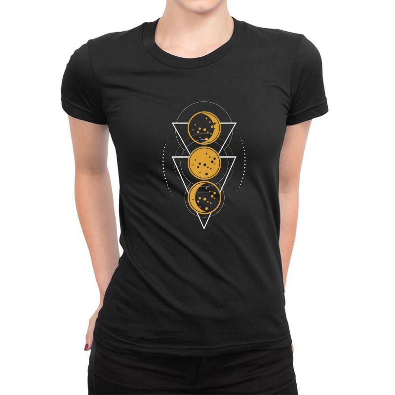 Triple Moon Goddess Witch Wicca Pagan Hecate Occult Wiccan Ladies Fitted T-Shirt by sulzvelundv | Artistshot