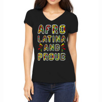 Afro Latina And Proud Product Black Latinx Pride Gift Design Women's V-neck T-shirt | Artistshot