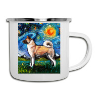 Akita Inu Starry Night Impressionist Dog Art By Aja Premium T Shirt Camper Cup | Artistshot