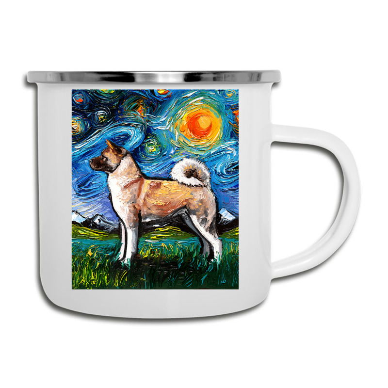 Akita Inu Starry Night Impressionist Dog Art By Aja Premium T Shirt Camper Cup | Artistshot