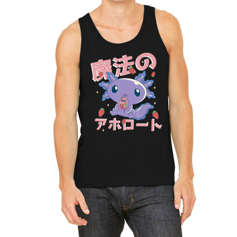 Japanese Strawberry Milk Shake Anime Pink Kawaii Aesthetic Axolotl Mat Tank Top by Min05 | Artistshot