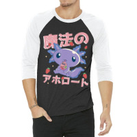 Japanese Strawberry Milk Shake Anime Pink Kawaii Aesthetic Axolotl Mat 3/4 Sleeve Shirt | Artistshot