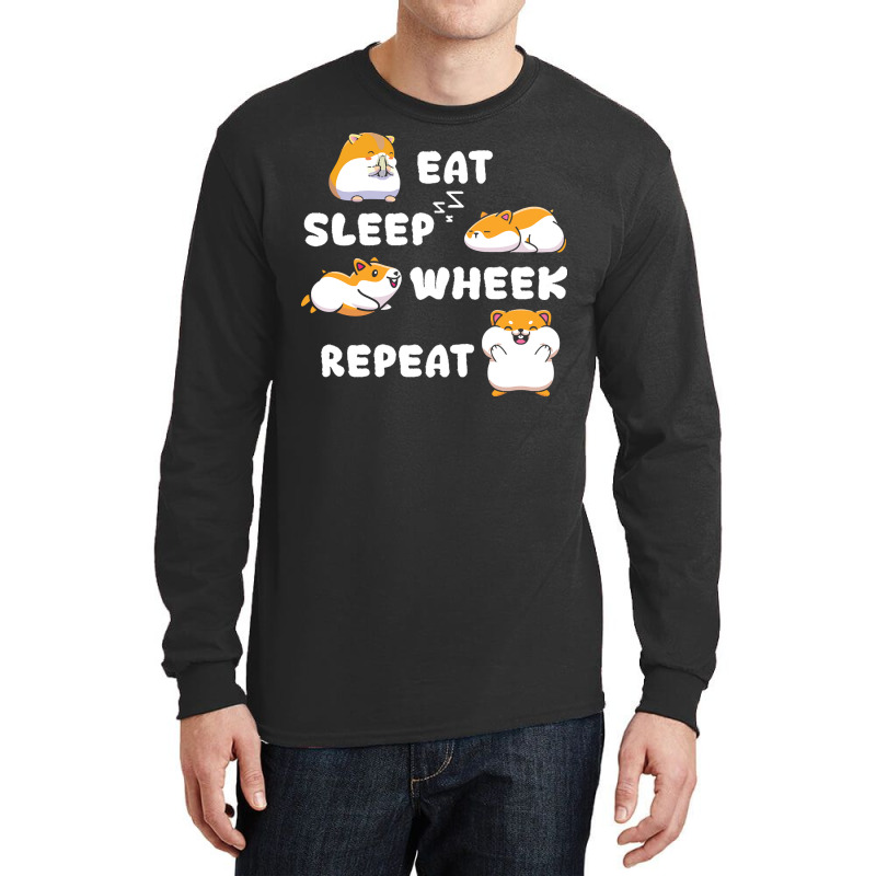 Guinea Pig T  Shirt Eat Sleep Wheek Guinea Pig Rodent Cavies Cavy Pet Long Sleeve Shirts | Artistshot