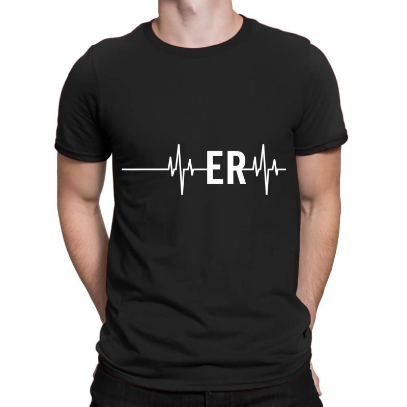 Emergency Medicine Physician Nurse Gift Er Heartbeat T-shirt | Artistshot