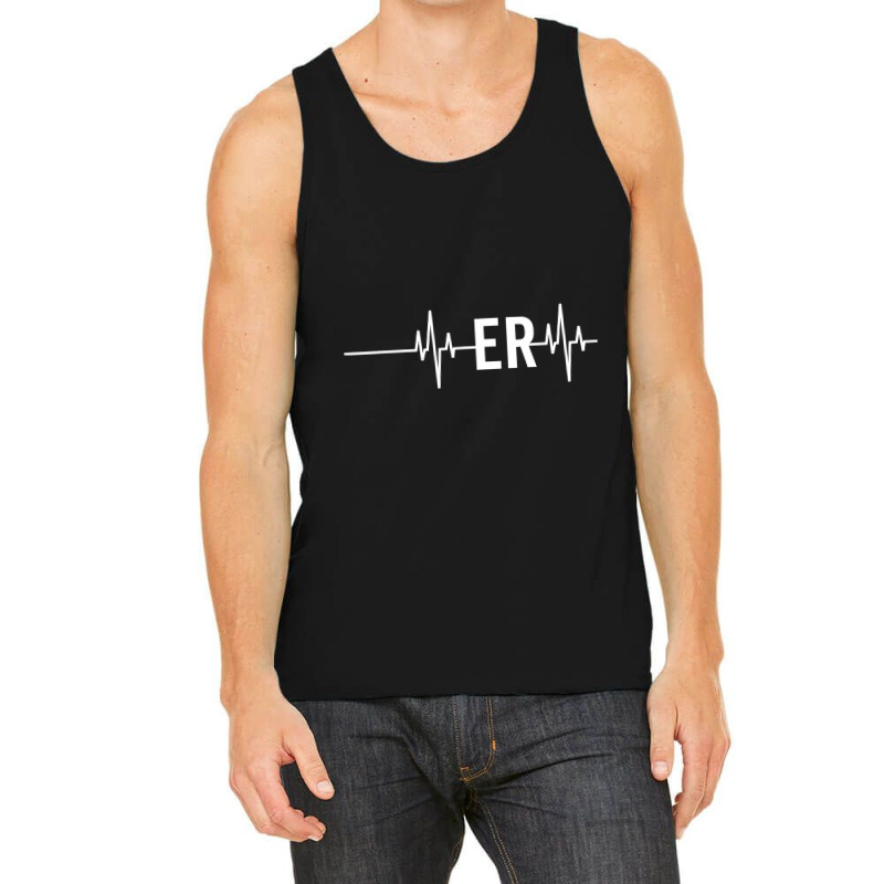 Emergency Medicine Physician Nurse Gift Er Heartbeat Tank Top | Artistshot