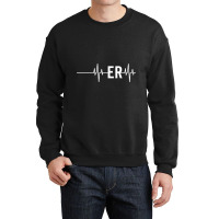 Emergency Medicine Physician Nurse Gift Er Heartbeat Crewneck Sweatshirt | Artistshot