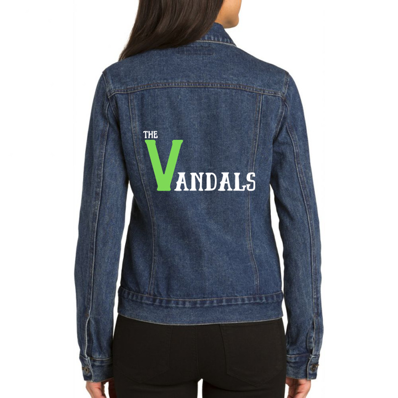 The Vandals Green And White Ladies Denim Jacket | Artistshot