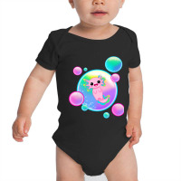 Kawaii Axolotl With Bubbles Baby Bodysuit | Artistshot