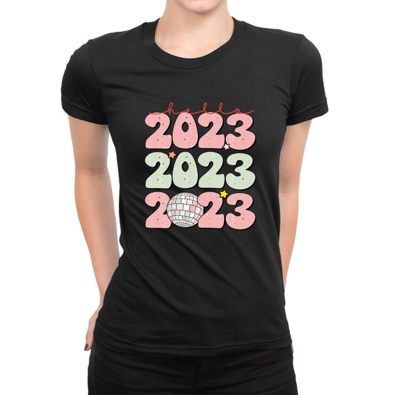 Goodbye 2022 Hello 2023 Happy New Year Funny Christmas Xmas Ladies Fitted T-shirt | Artistshot