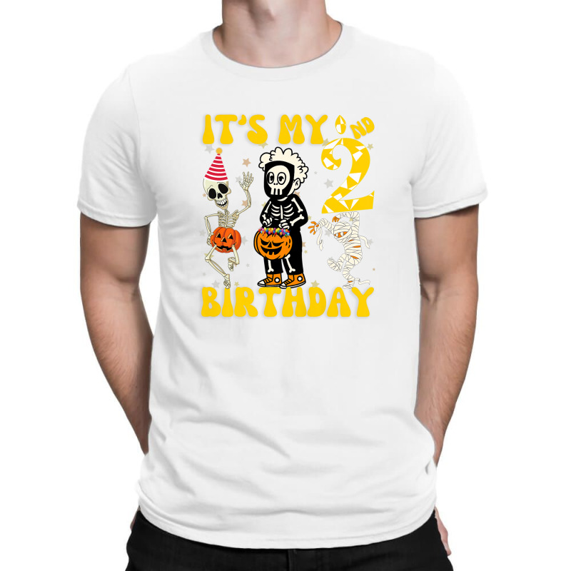 Kids It's My 2nd Birthday Boy Funny Skeleton Pumpkin Halloween T-shirt | Artistshot