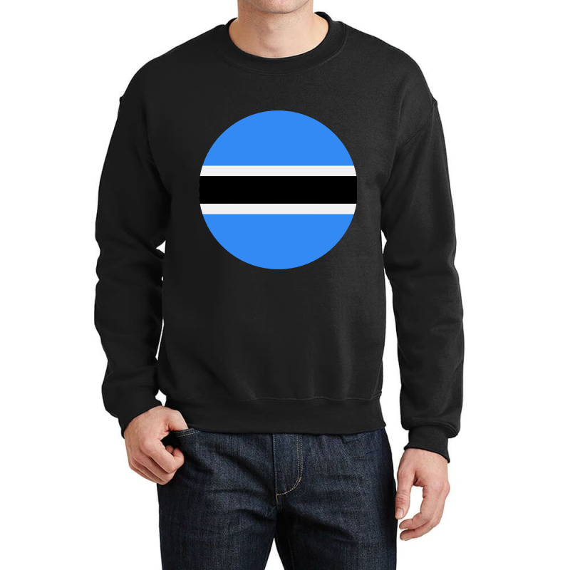 Flag Of Botswana .black Crewneck Sweatshirt by Crews Micki | Artistshot