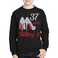 Womens 37 Year Old High Heel Rhinestone 1985 37th Birthday Lady T Shir Youth Sweatshirt | Artistshot