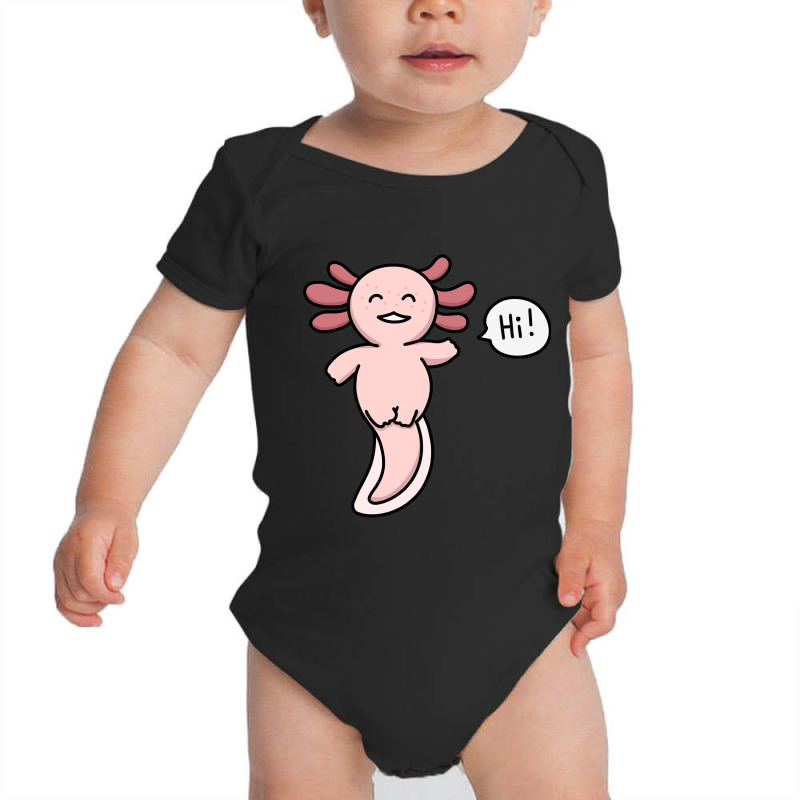 Leucistic Axolotl (pink Axolotl) Saying Baby Bodysuit by Min08 | Artistshot