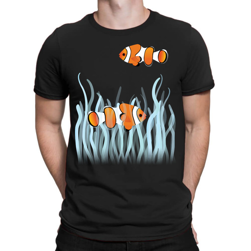 Two Clown Fishes Swimming Between Sea Anemones T-shirt | Artistshot