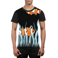 Two Clown Fishes Swimming Between Sea Anemones Graphic T-shirt | Artistshot