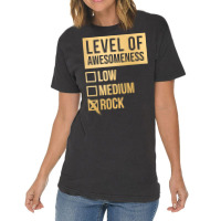 Funny And Awesome Level Of Awesomeness Low Medium Gift Gifts Rock Sayi Vintage T-shirt | Artistshot