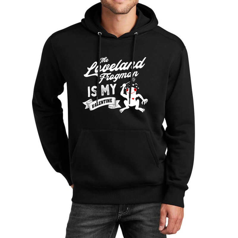 The Loveland Frogman Is My Valentine Cute Valentines Day Cryptid Unisex Hoodie by Milne Charlton | Artistshot