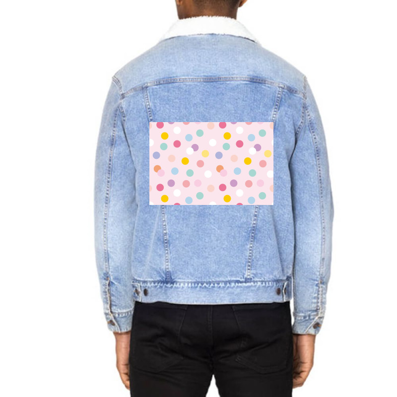 Cute Pastel Dots Unisex Sherpa-Lined Denim Jacket by ElaineABernard | Artistshot