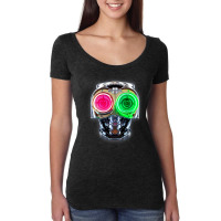 Futuristic Robot With Neon Eyes Women's Triblend Scoop T-shirt | Artistshot