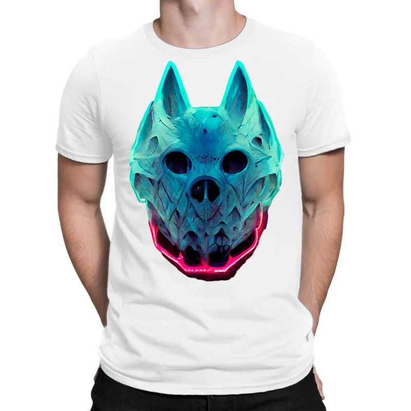 Wolf Skull Face For Halloween Colors  Animal Face T-Shirt by Davidartist | Artistshot