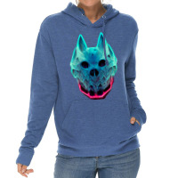 Wolf Skull Face For Halloween Colors  Animal Face Lightweight Hoodie | Artistshot