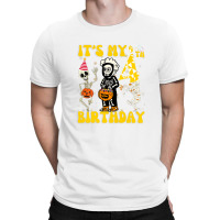 Kids It's My 4th Birthday Boy Funny Skeleton Pumpkin Halloween T-shirt | Artistshot