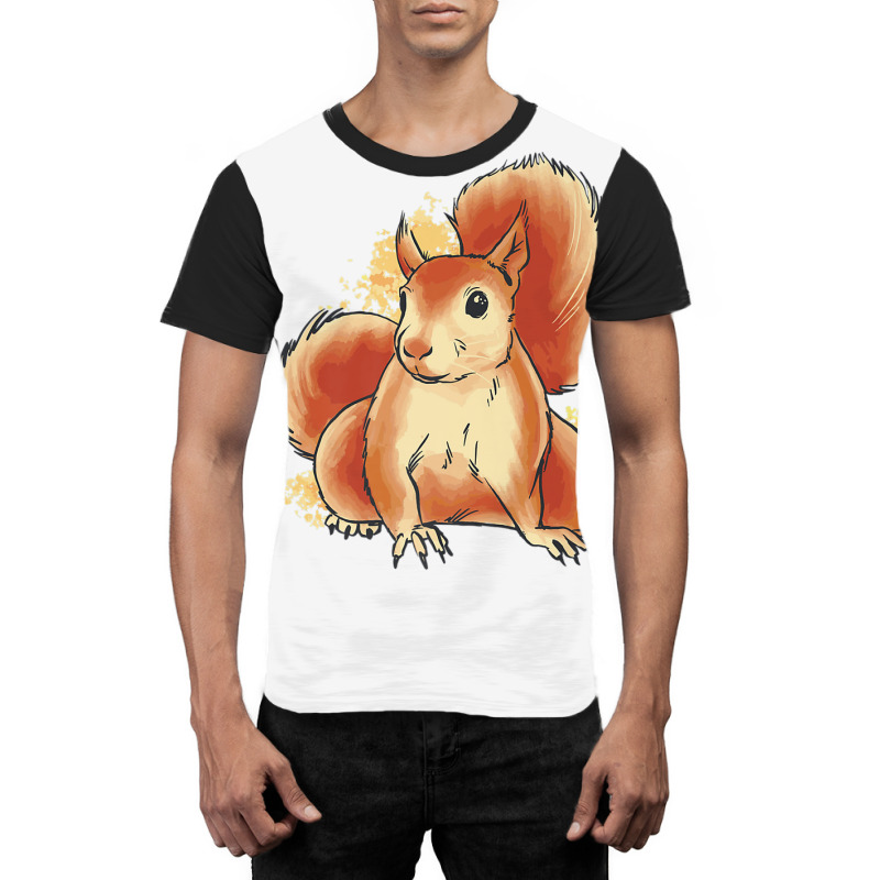 Cute Watercolor Squirrel For Squirrel Colorful Pop Art Style Graphic T-shirt | Artistshot