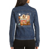 Kawaii Coffee Shop Ladies Denim Jacket | Artistshot