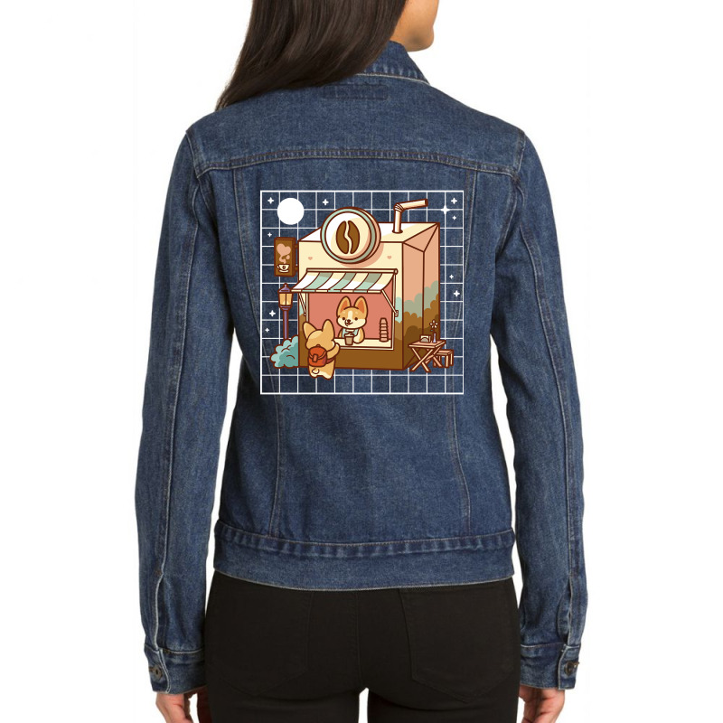 Kawaii Coffee Shop Ladies Denim Jacket by Ledford Leslie | Artistshot