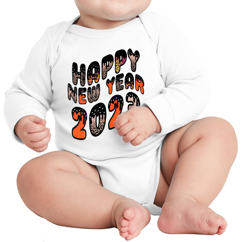 Leopard Happy New Year 2023 New Year's Eve Costume Long Sleeve Baby Bodysuit | Artistshot