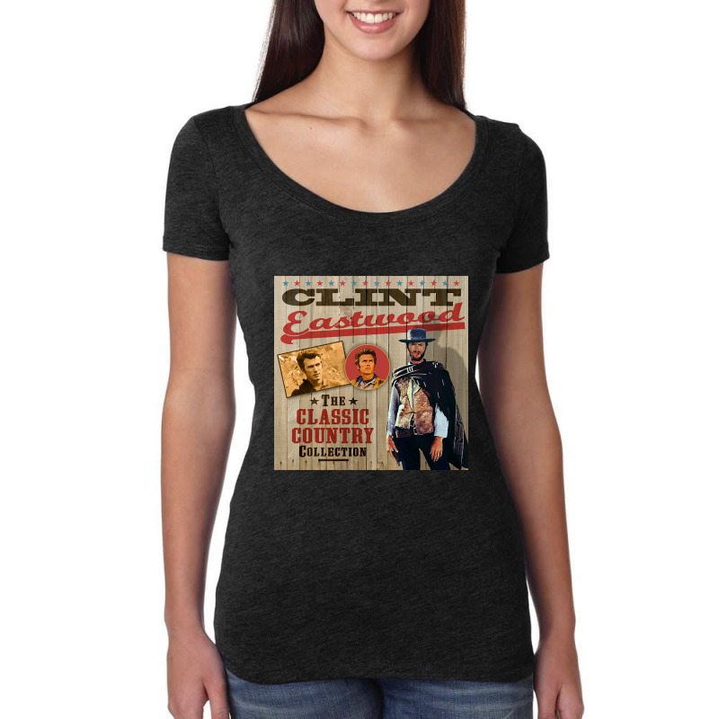 Clint Eastwood - The Ultimate Country Collection Women's Triblend Scoop T-shirt by Box Bingham | Artistshot