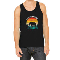 Easily Distracted By Elephants Vintage Retro Sunset Tank Top | Artistshot