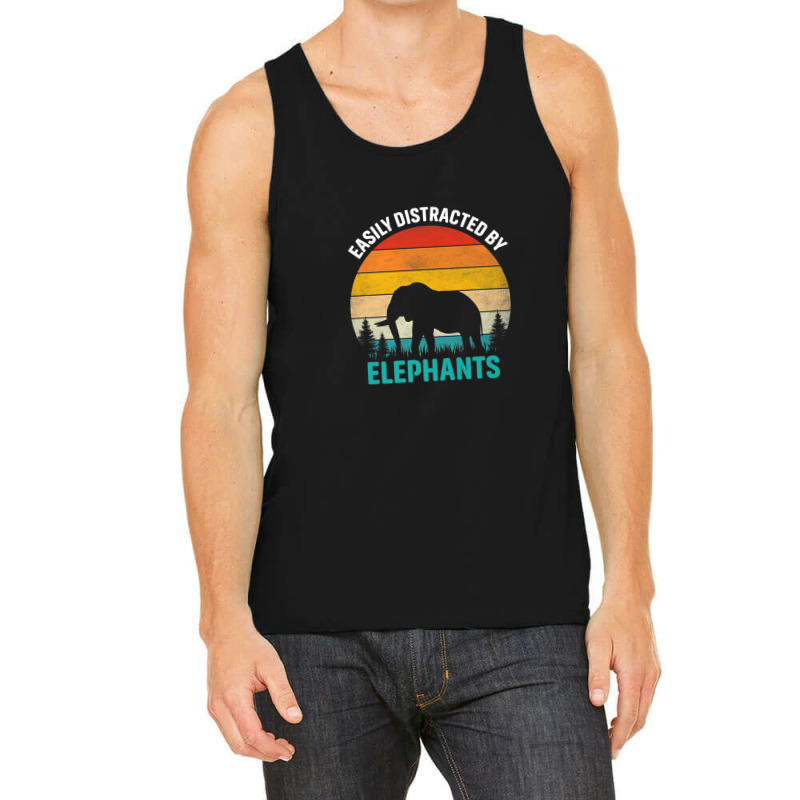 Easily Distracted By Elephants Vintage Retro Sunset Tank Top | Artistshot