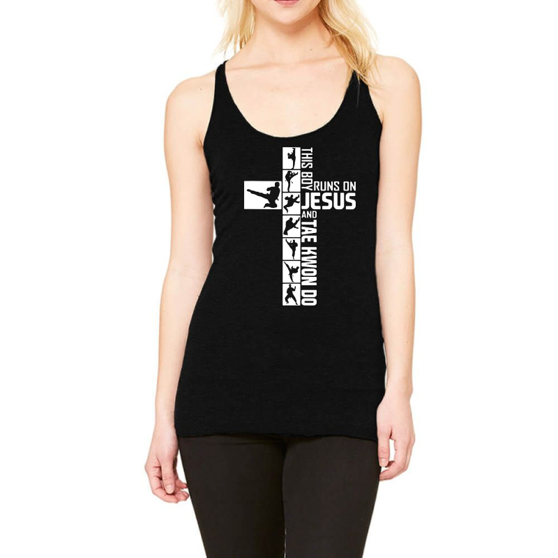 This Boy Runs On Jesus And Tae Kwon Do For Dark Racerback Tank by Just4You | Artistshot