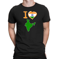 I Love India. Indian Flag In Shape Of A Heart. Country Map T-shirt | Artistshot