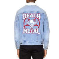 Death Metal Skull Rock Music Nihilism Pentagram Design Unisex Sherpa-lined Denim Jacket | Artistshot