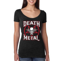 Death Metal Skull Rock Music Nihilism Pentagram Design Women's Triblend Scoop T-shirt | Artistshot