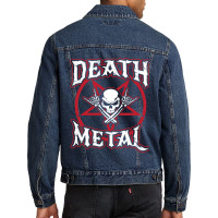 Death Metal Skull Rock Music Nihilism Pentagram Design Men Denim Jacket | Artistshot