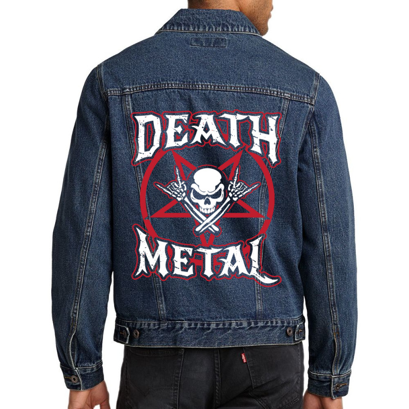 Death Metal Skull Rock Music Nihilism Pentagram Design Men Denim Jacket by SoniaAlt | Artistshot