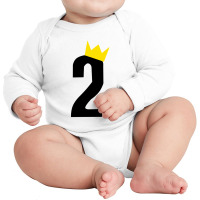 Second Birthday Crown Long Sleeve Baby Bodysuit | Artistshot