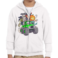 Halloween Skeleton Zombie Monster Truck Vampire Boys Kids  Copy Youth Zipper Hoodie | Artistshot