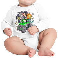 Halloween Skeleton Zombie Monster Truck Vampire Boys Kids  Copy Long Sleeve Baby Bodysuit | Artistshot