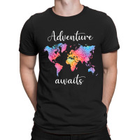 Adventure Awaits Mandala World Map Travel Outdoor Camping T-shirt | Artistshot