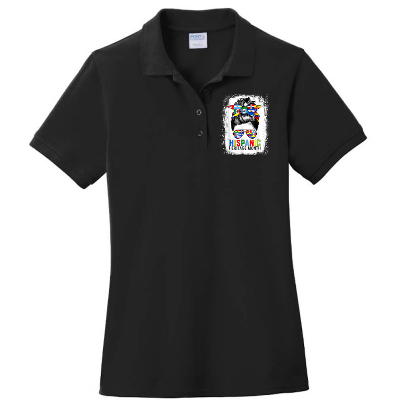 National Hispanic Heritage Month Messy Bun Countries Flags Ladies Polo Shirt by mckeebeckett3l9yxd | Artistshot