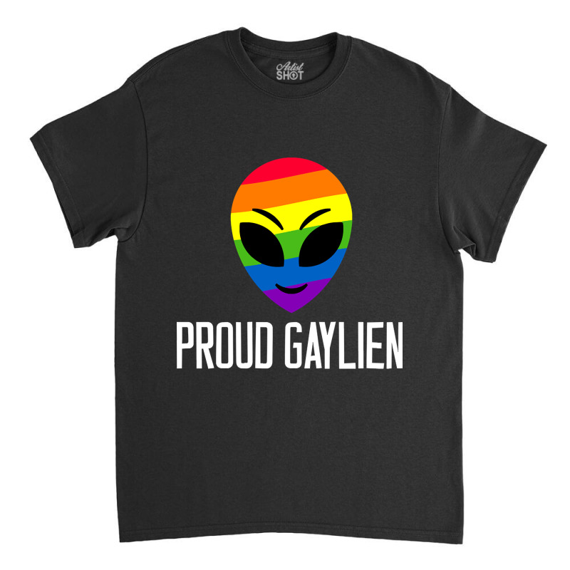 Proud Gaylien Gay Pride Flag Lgbt Heart Classic T-shirt | Artistshot