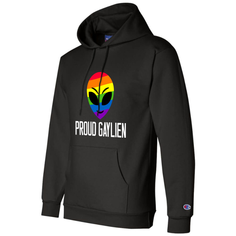 Proud Gaylien Gay Pride Flag Lgbt Heart Champion Hoodie | Artistshot