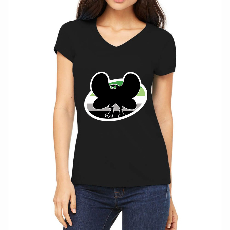 Aromantic Mothman Cryptid Pride Women's V-Neck T-Shirt by Rios Arevalo | Artistshot