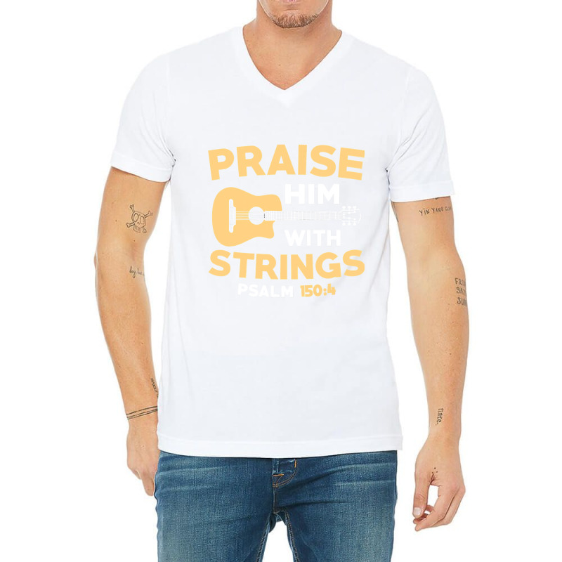 Christian Music Church Guitar Bass Jesus  Rock Gift V-neck Tee | Artistshot