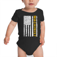 Machinist Us Flag Distressed Machining Lathe Milling Turning T Shirt Baby Bodysuit | Artistshot