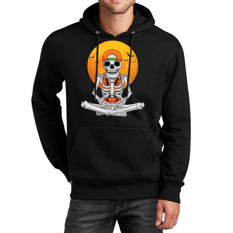 Halloween Skeleton Gamer Video Gaming Boys Men Kids Teens Unisex Hoodie | Artistshot